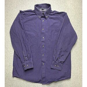 Ariat Pro Series Shirt Adult Large Blue Purple Plaid Western Cowboy Rodeo Mens